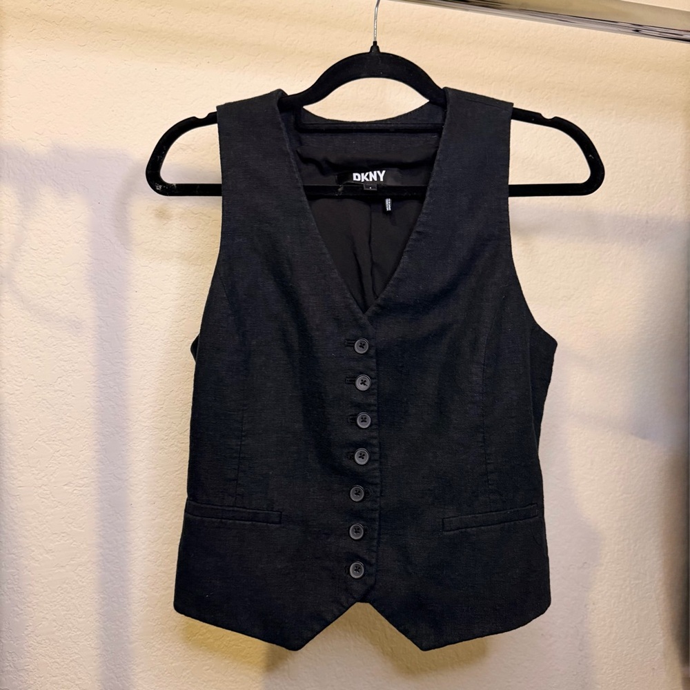 DKNY Charcoal Buttoned Vest